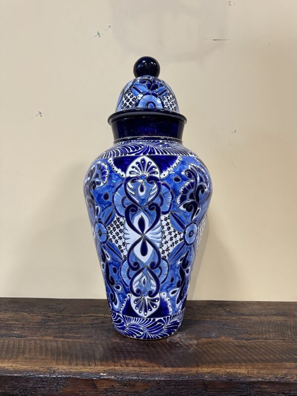 blue talavera vase