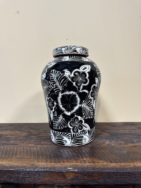 black talavera vase