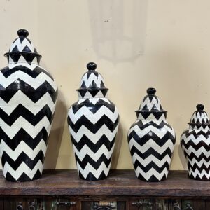 Modern chevron Talavera vases