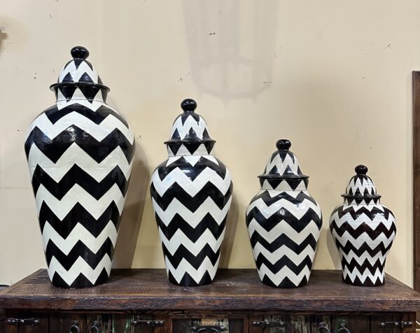 Modern chevron Talavera vases